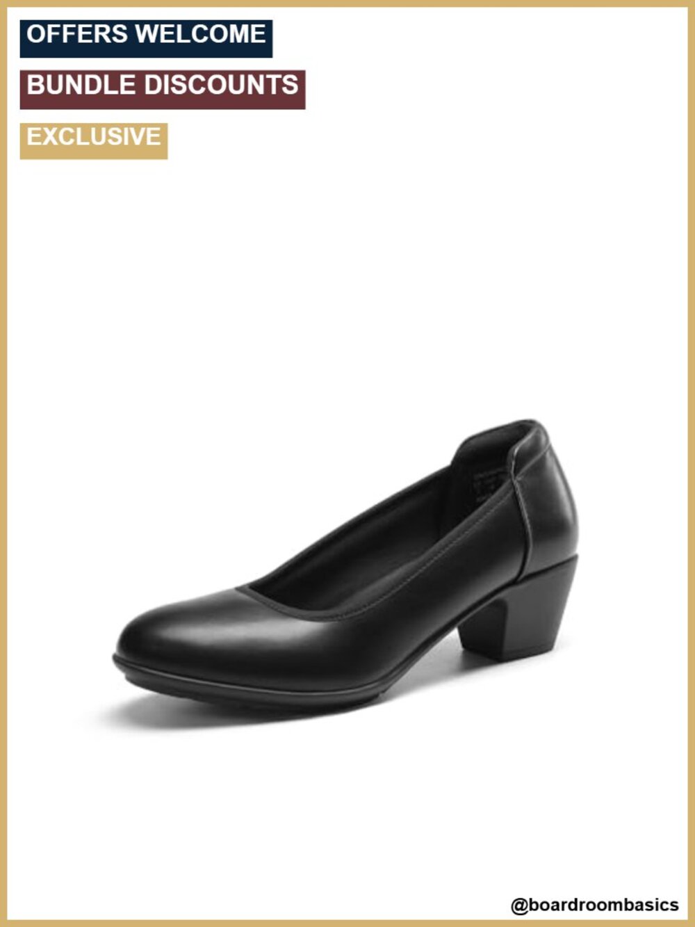 PU Block Heel Dress Pumps with Arch Support Memory Foam Insole